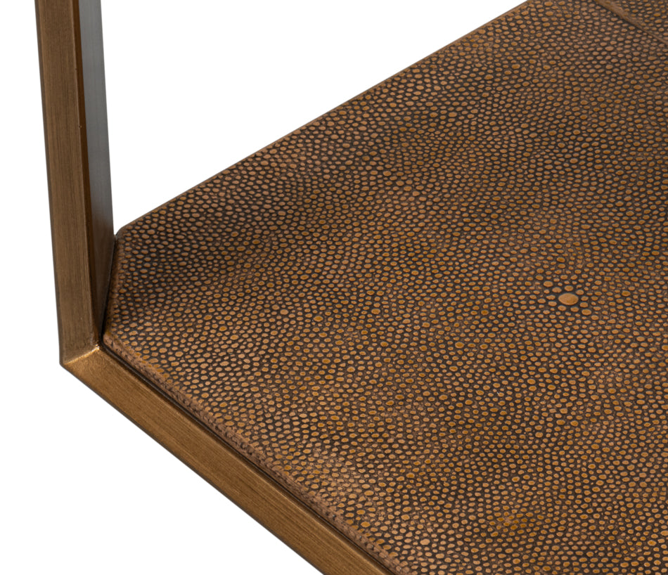 Gilbert Shagreen Side Table, Tawny Brown