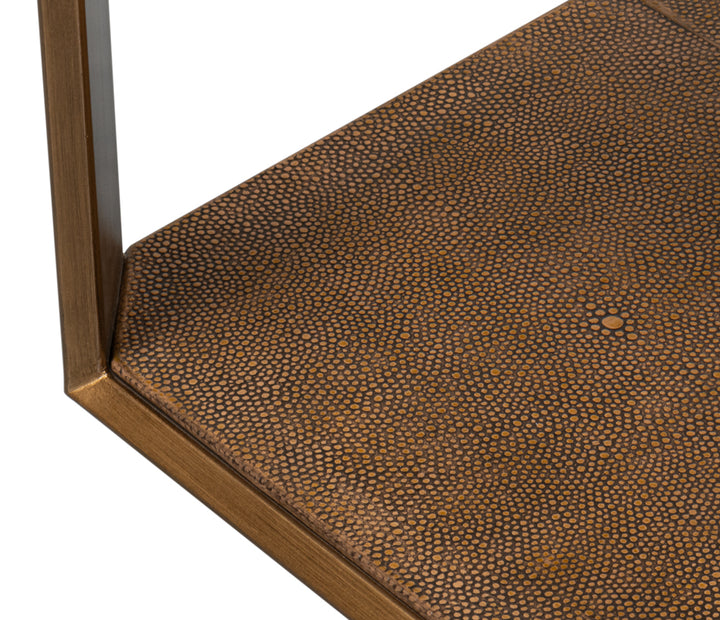 Gilbert Shagreen Side Table, Tawny Brown