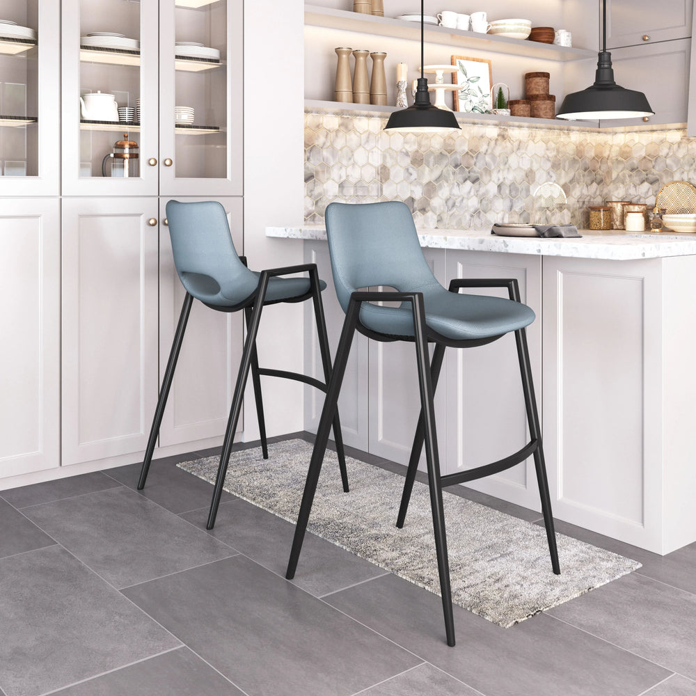 Desi Barstool (Set of 2) Azure Gray - AmericanHomeFurniture