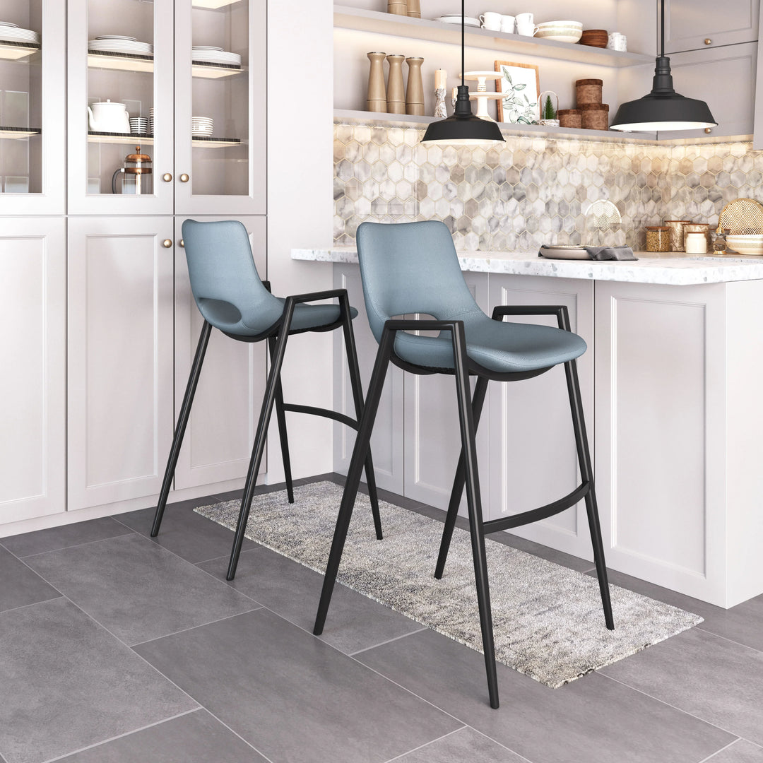 Desi Barstool (Set of 2) Azure Gray - AmericanHomeFurniture