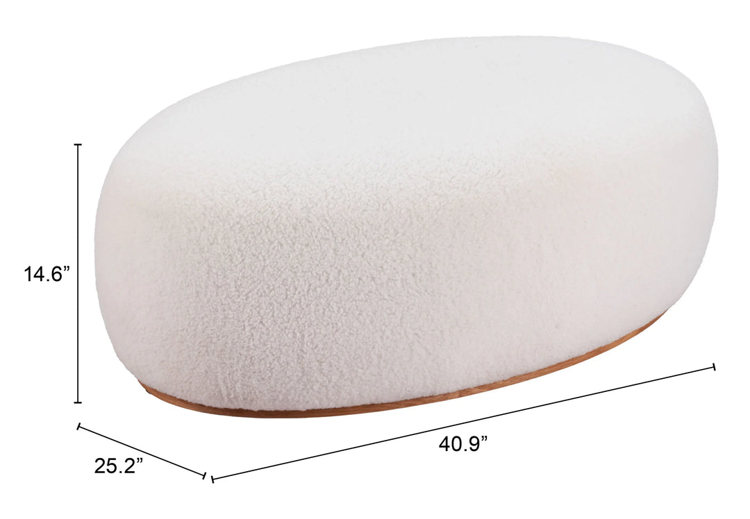 Amber Ottoman Cream - AmericanHomeFurniture