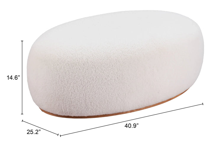 Amber Ottoman Cream - AmericanHomeFurniture