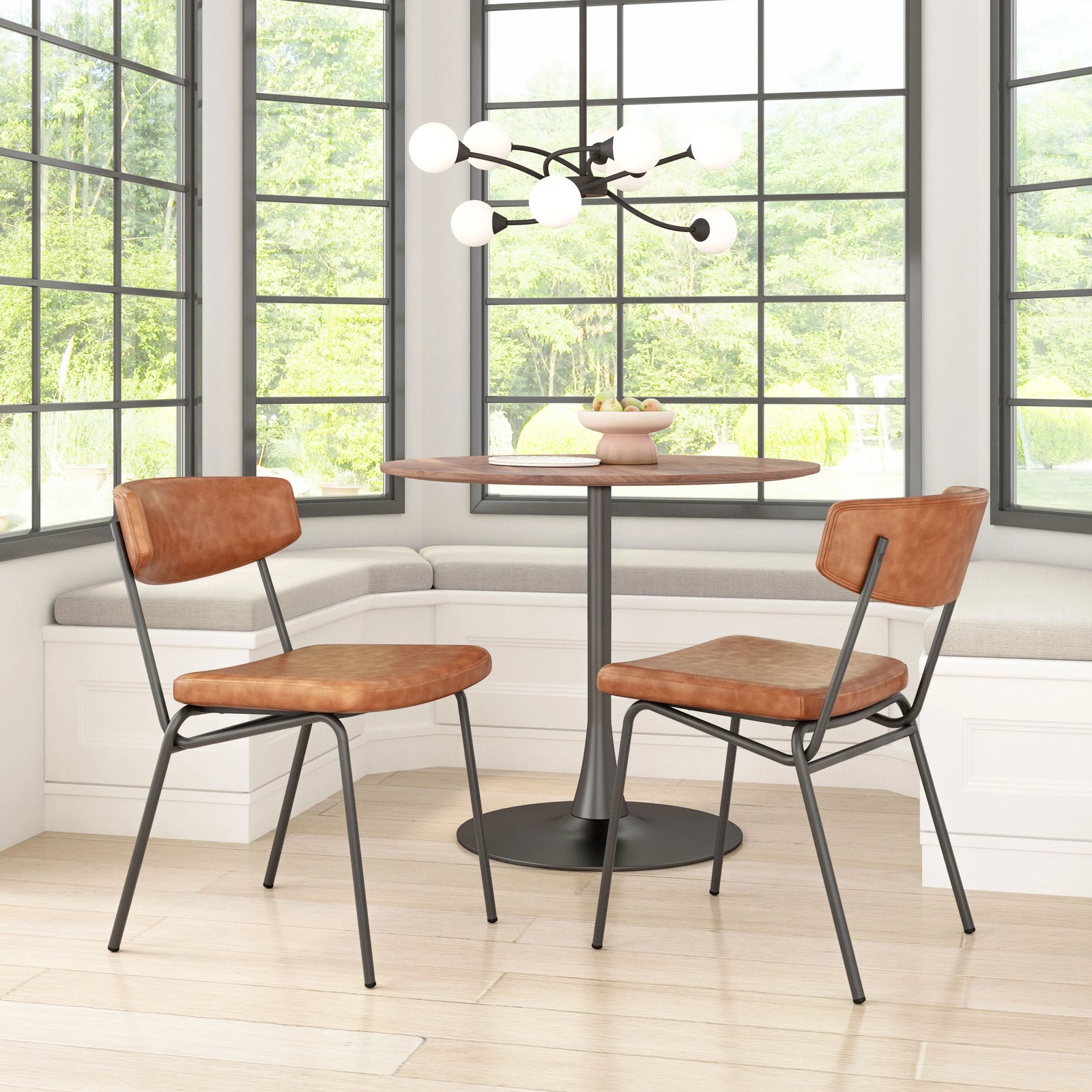 Zuo Charon Dining Chair (Set of 2) Vintage Brown DINING CHAIRS