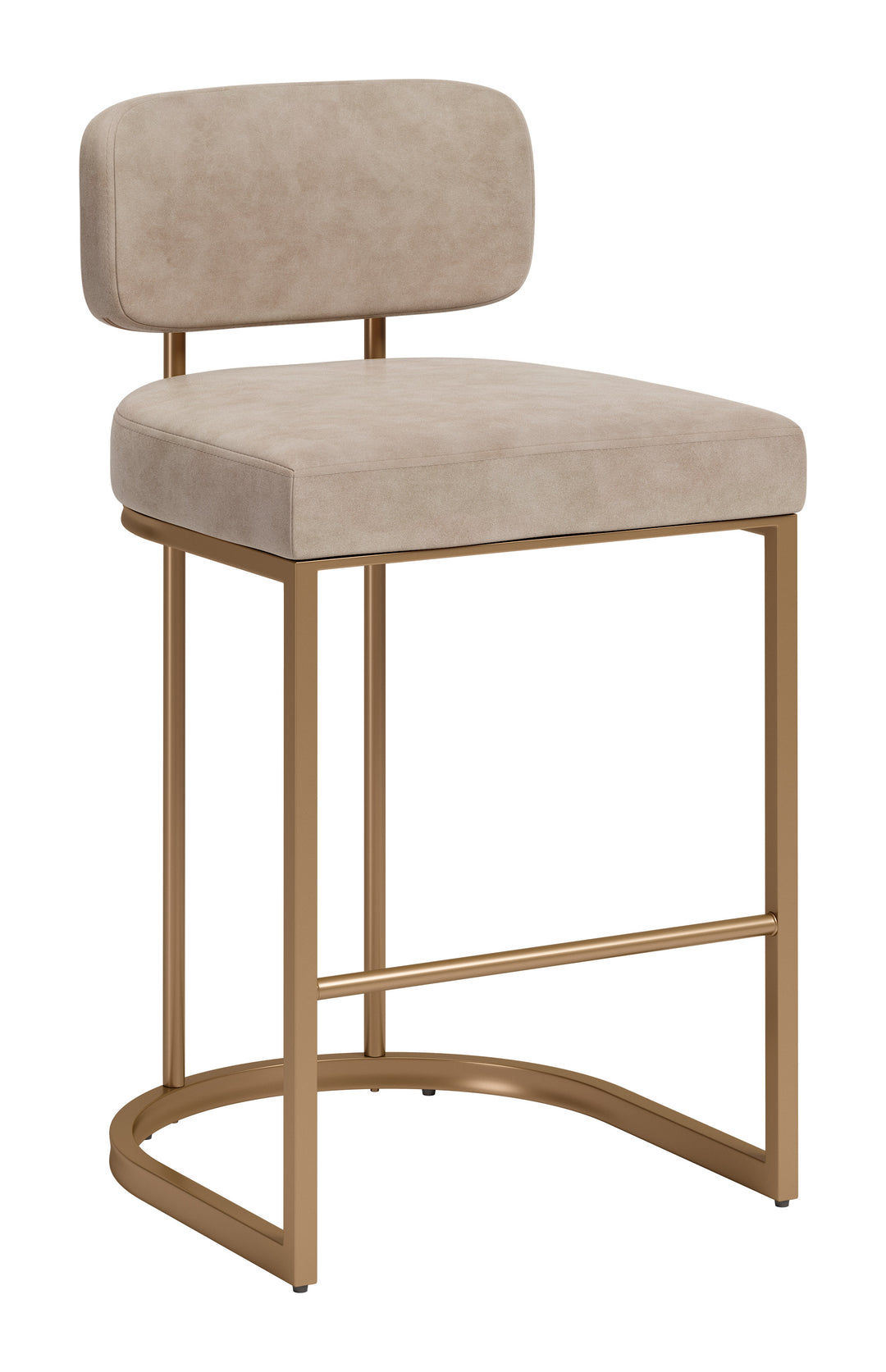 Velar Counter Stool (Set of 2) Beige & Bronze