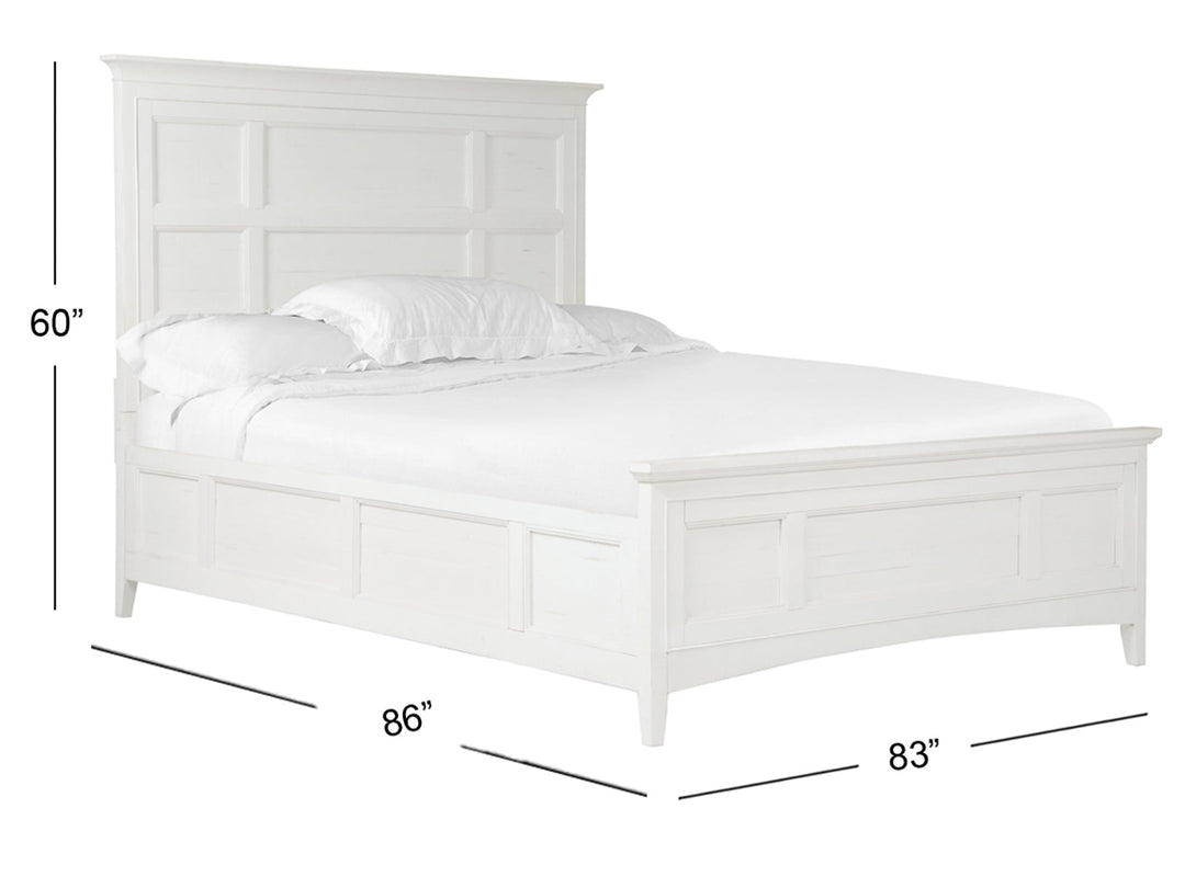 Heron Cove Chalk White And Dovetail Grey Panel Bed