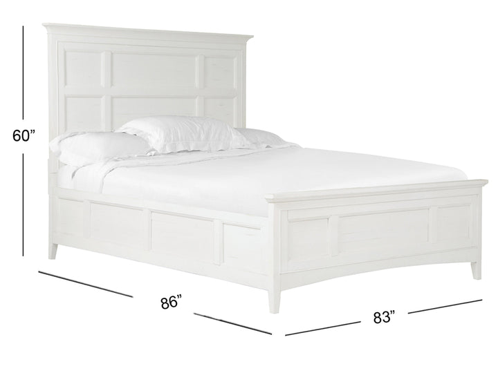 Heron Cove Chalk White And Dovetail Grey Panel Bed