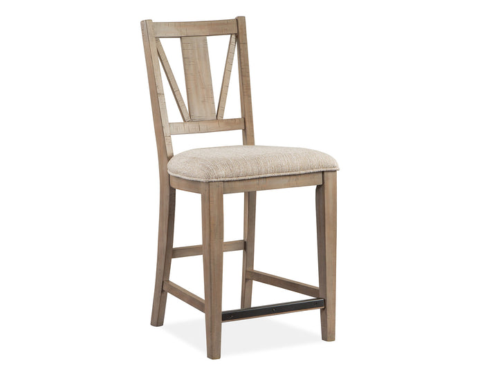 Paxton Place Dovetail Grey Upholstered Counter Chair - Set of 2 - D4805-82