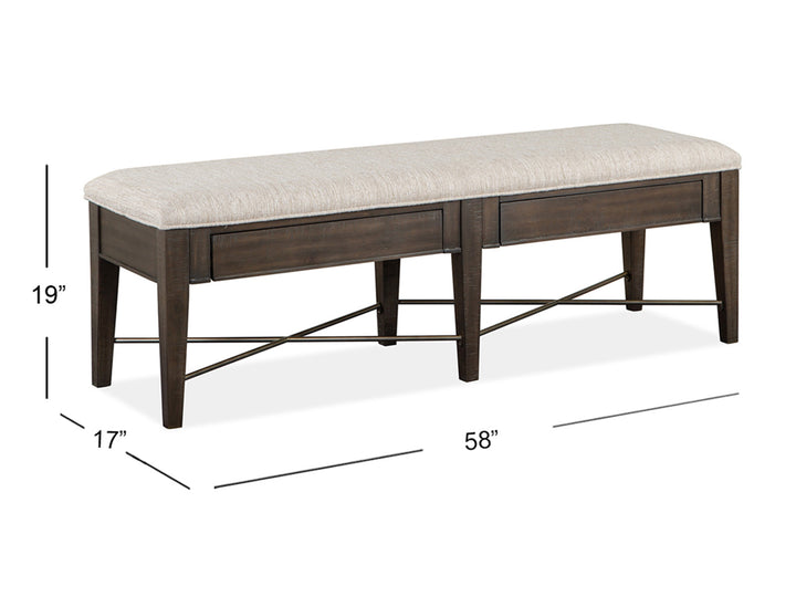 Westley Falls Graphite Upholstered Bench - D4399-68