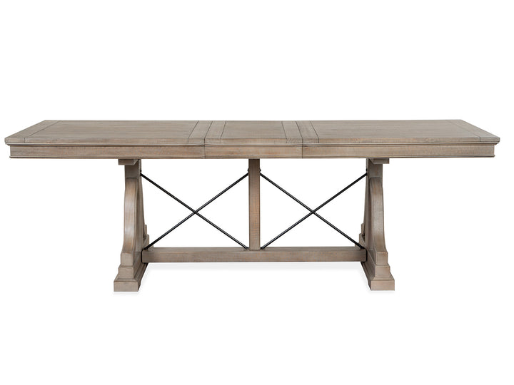 Paxton Place Dovetail Grey Extendable Trestle Dining Table - D4805-25