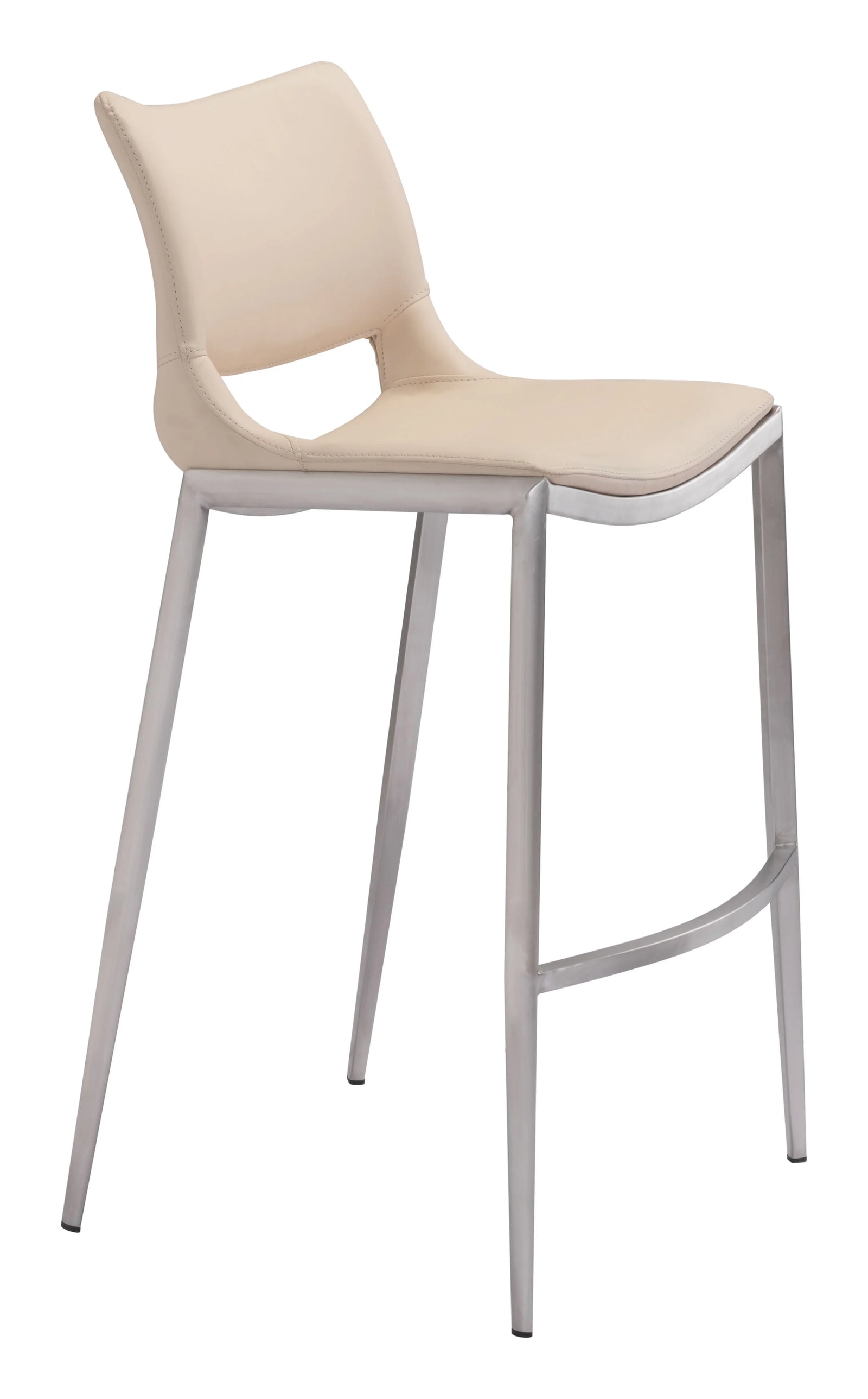 Zuo Ace Barstool (Set of 2) Light Pink & Silver BAR STOOLS + COUNTER STOOLS