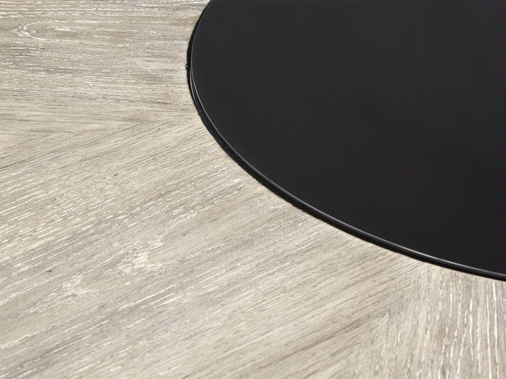 Ryker Nocturn Black And Coventry Grey Round Dining Table - D5013-24
