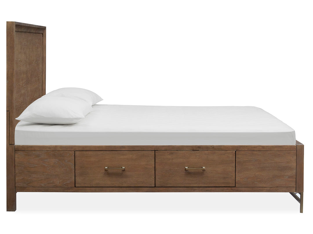Lindon Belgian Wheat And Coffee Bean King Panel Storage Bed - B5570-64A