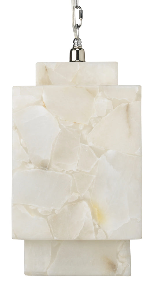 Jamie Young Borealis Alabaster Cube 1-Light Pendant PENDANT LIGHTING
