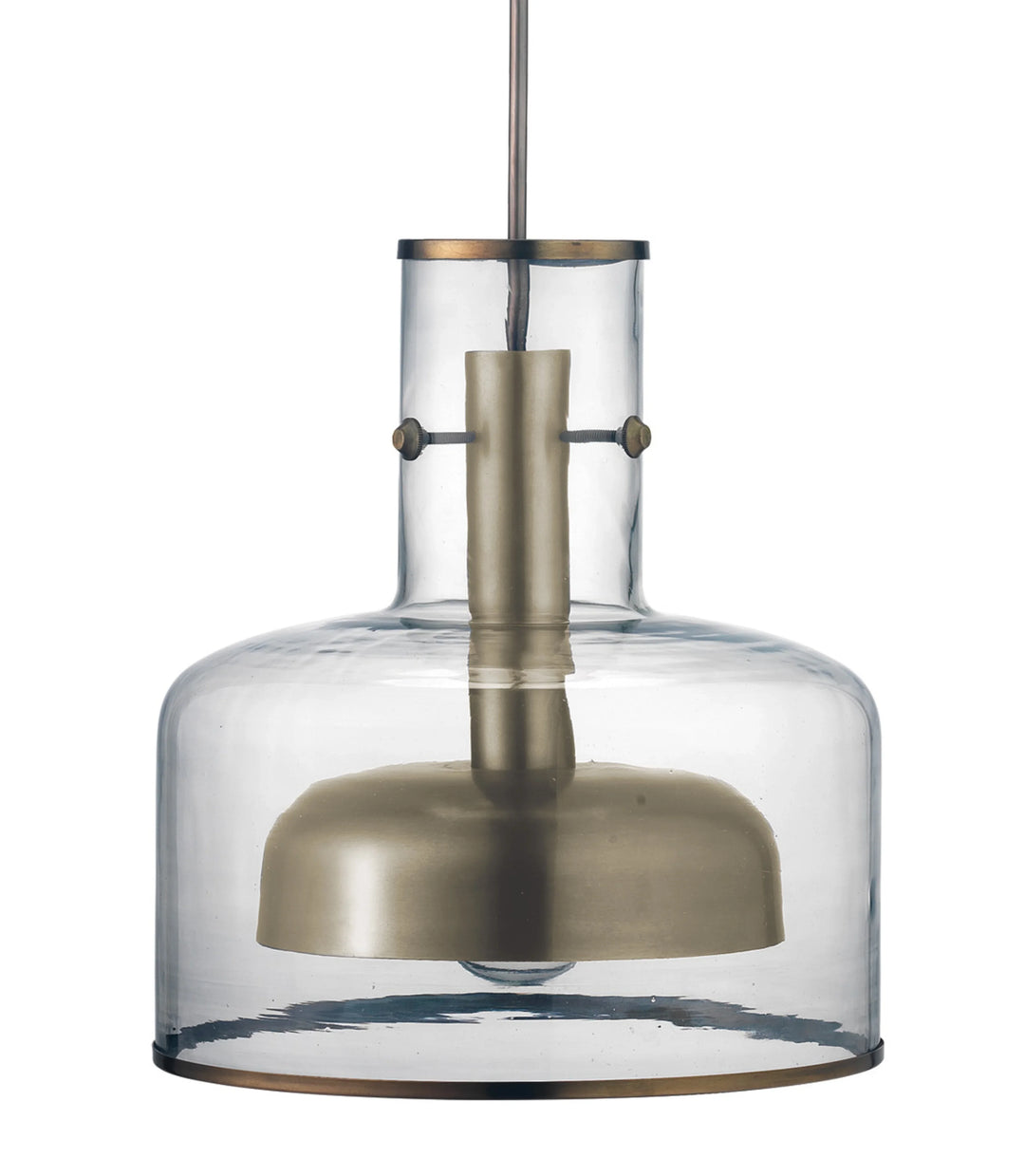Clyde Glass 1-Light Metal and Glass Pendant - AmericanHomeFurniture