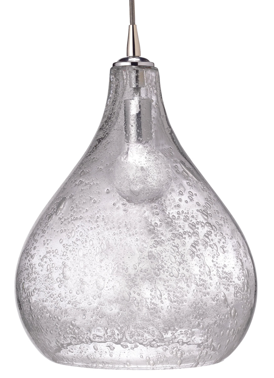 Curved Seeded Glass 1-Light Pendant, Large - AmericanHomeFurniture