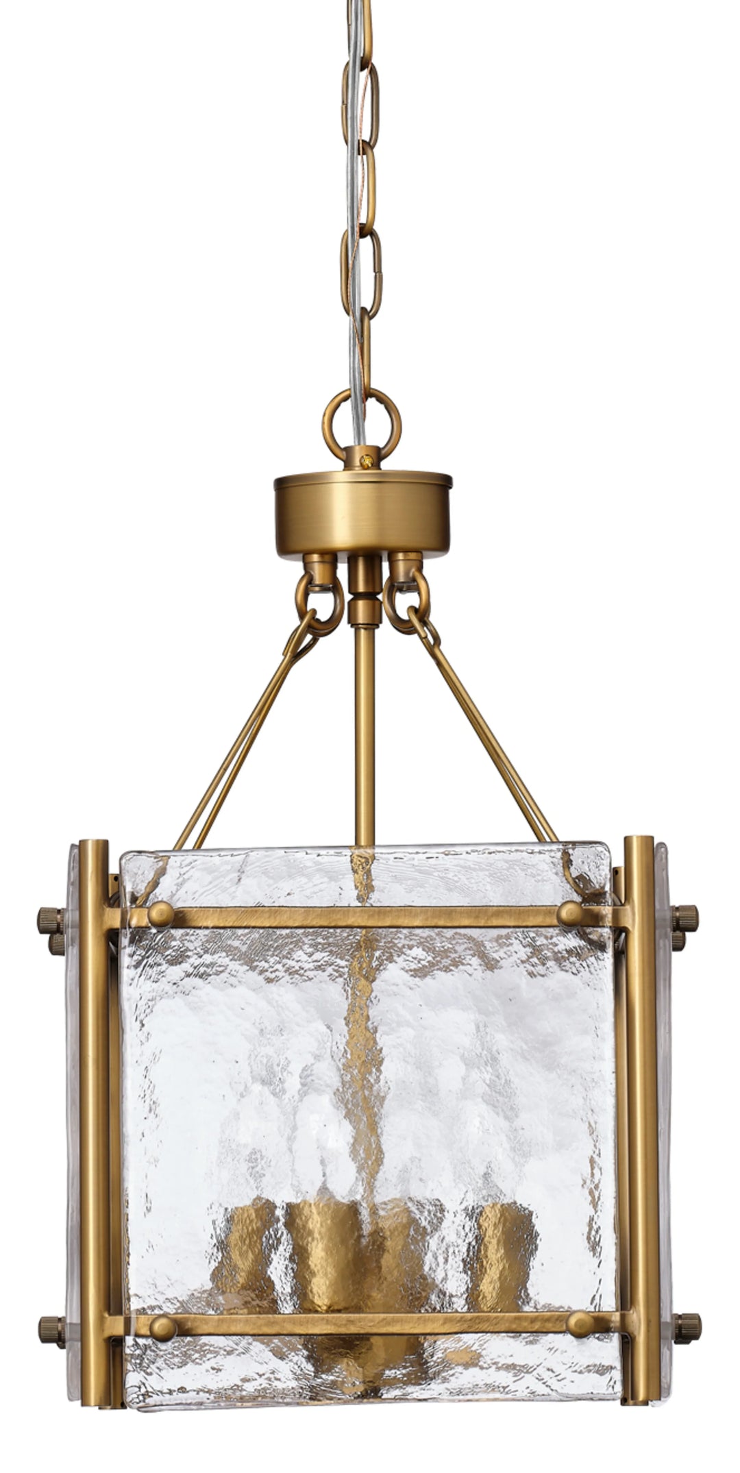 Glenn Small Square Metal 4-Light Chandelier - AmericanHomeFurniture