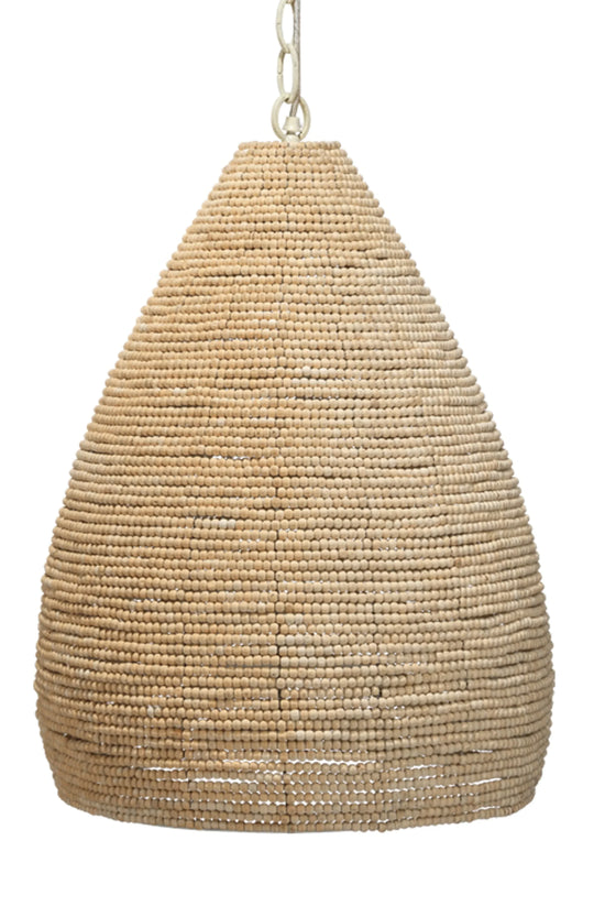 Jamie Young Gulf Wood Beaded 1-Light Pendant PENDANT LIGHTING