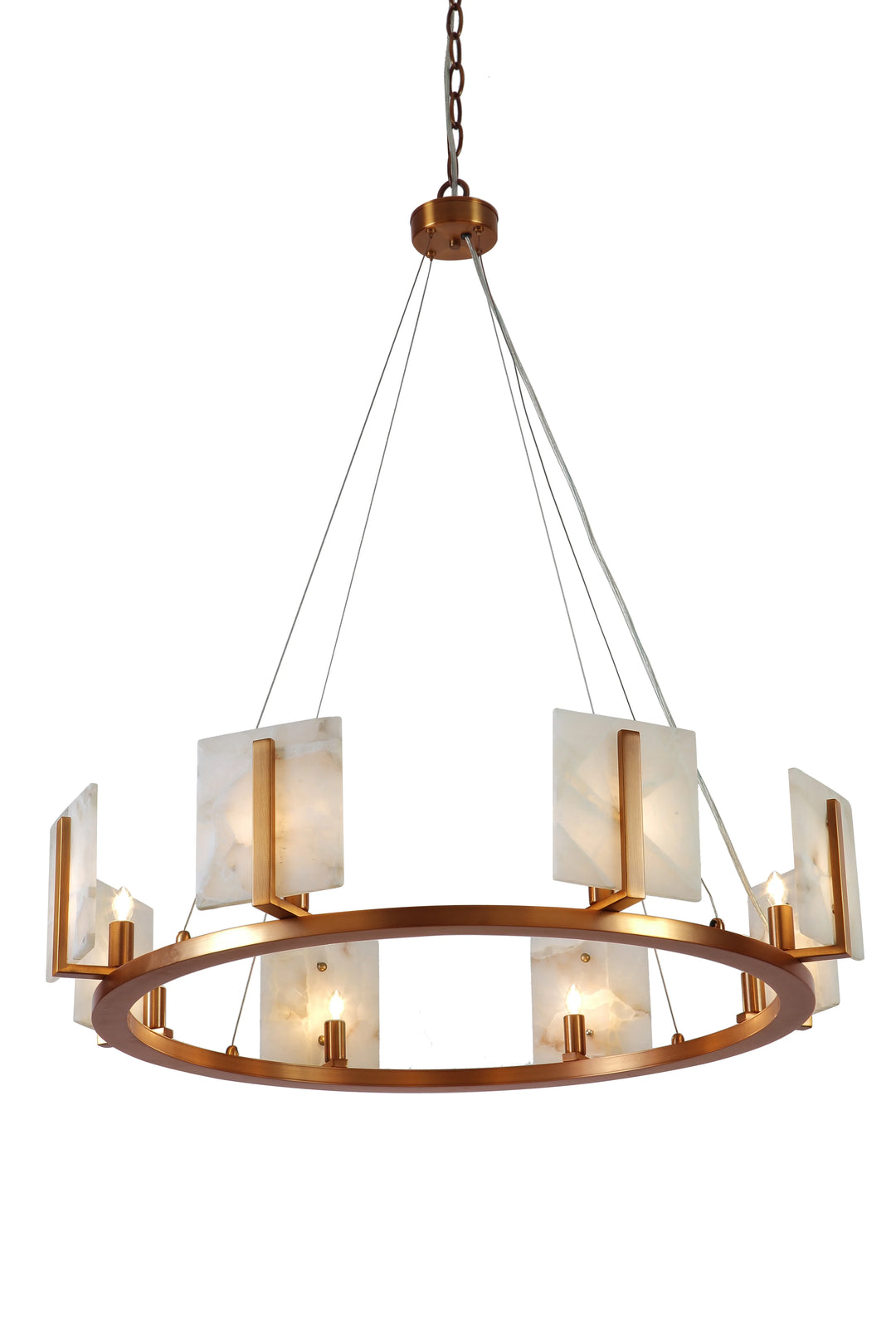 Halo Alabaster 8-Light Chandelier - AmericanHomeFurniture