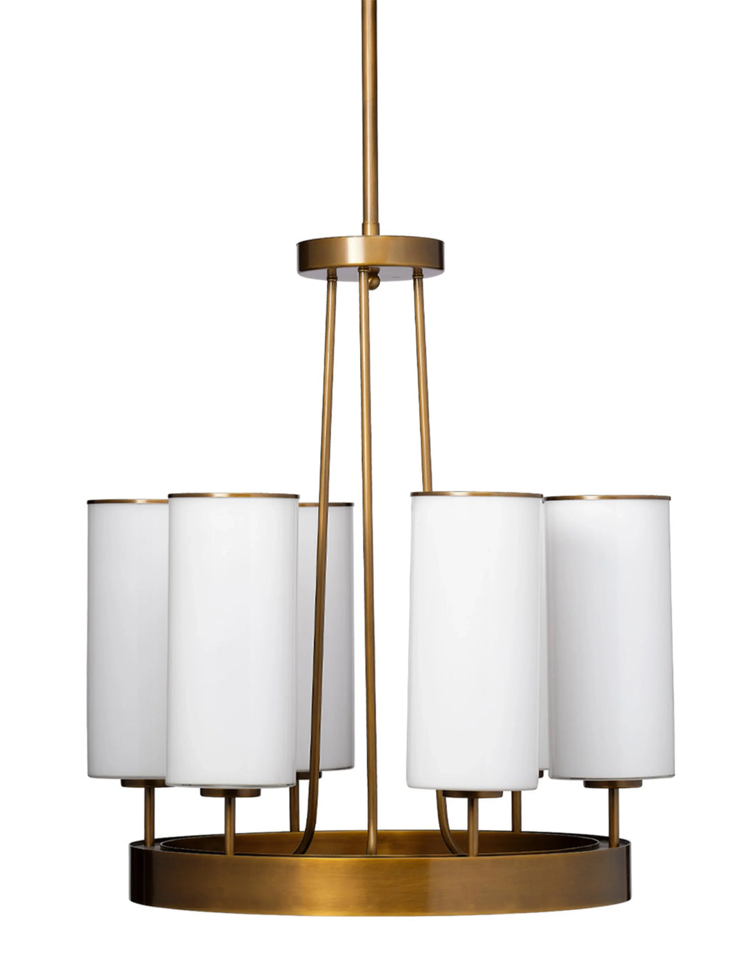 Kingdom Glass 6-Light Chandelier, Antique Brass - AmericanHomeFurniture