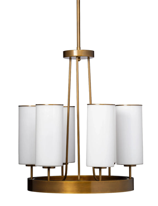 Jamie Young Kingdom Glass 6-Light Chandelier, Antique Brass CHANDELIERS