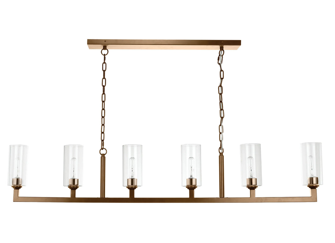 Linear 6 Light Chandelier - AmericanHomeFurniture