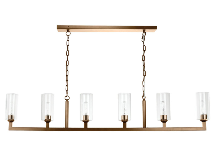 Linear 6 Light Chandelier - AmericanHomeFurniture