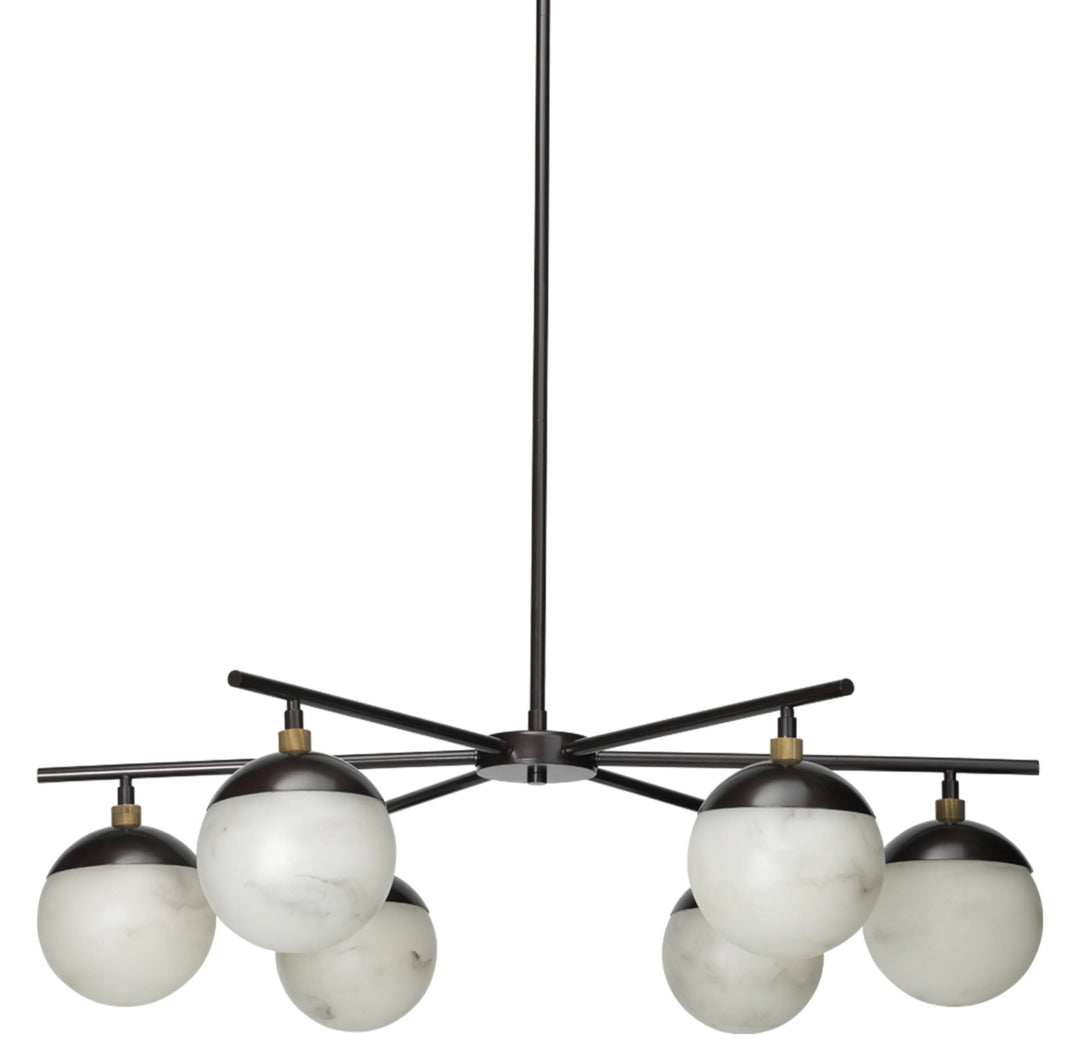 Metro Faux Alabaster 6-Light Chandelier - AmericanHomeFurniture