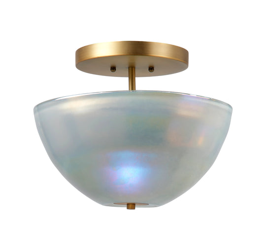 Jamie Young Vapor Glass Bowl Semi-Flush Mount, Grey FLUSH MOUNT LIGHTING