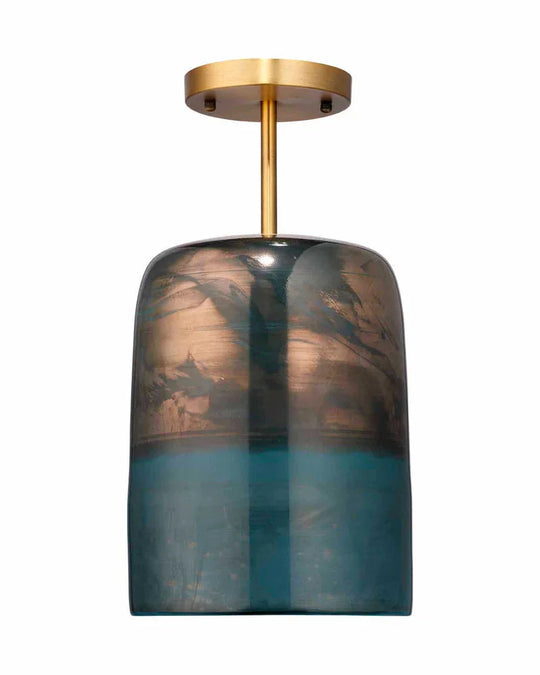 Jamie Young Vapor Glass Semi-Flush Mount, Aqua FLUSH MOUNT LIGHTING