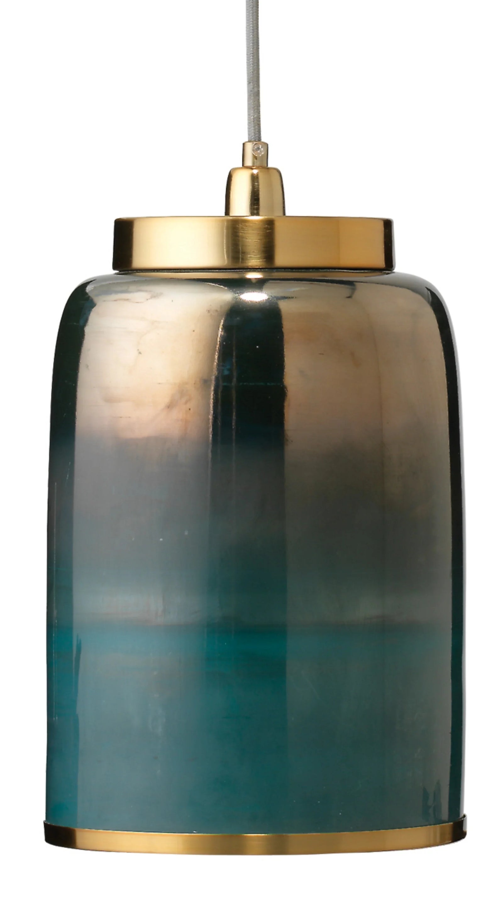 Vapor Metallic Glass 1-Light Pendant, Aqua - AmericanHomeFurniture