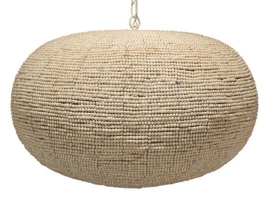 Jamie Young Whirlpool Beaded Wood 3-Light Pendant PENDANT LIGHTING