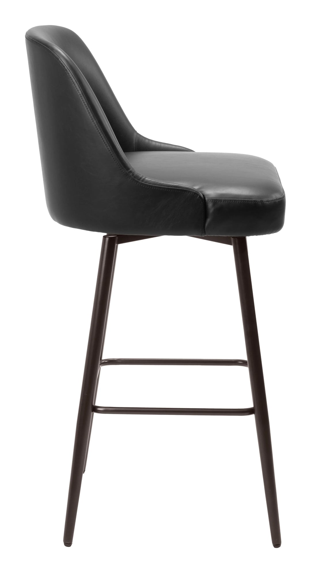 Keppel Swivel Barstool Black & Bronze - AmericanHomeFurniture