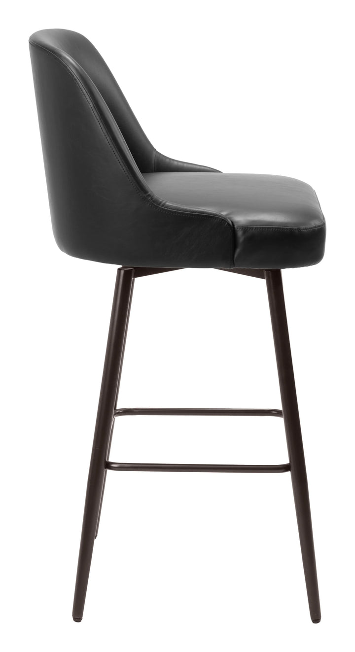 Keppel Swivel Barstool Black & Bronze - AmericanHomeFurniture
