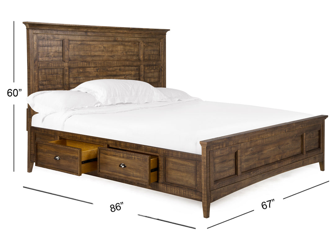 Bay Creek Toasted Nutmeg Queen Panel Storage Bed - B4398-55