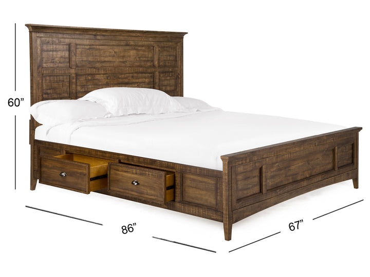 Bay Creek Toasted Nutmeg Queen Panel Storage Bed - B4398-55