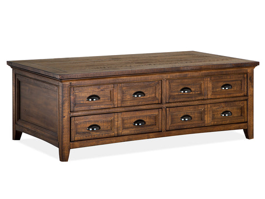 Bay Creek Toasted Nutmeg Lift Top Storage Cocktail Table With Casters - T4398-50