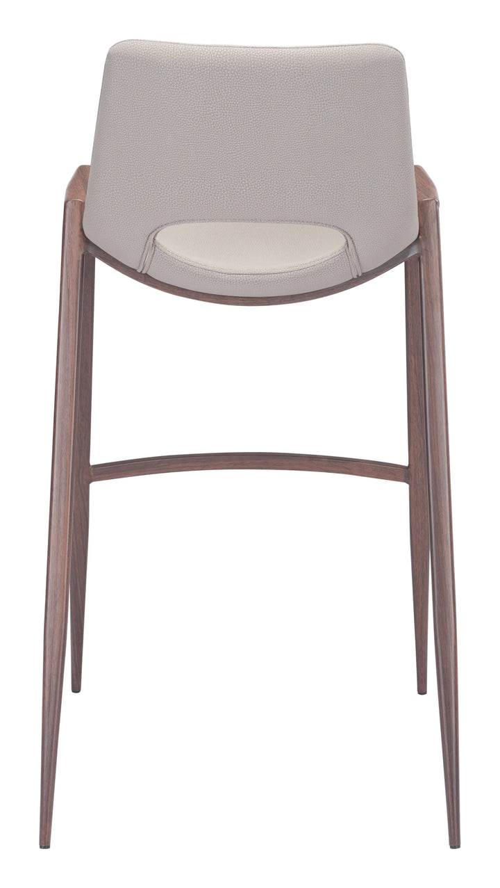 Desi Barstool (Set of 2) Beige & Walnut - AmericanHomeFurniture