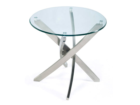 Zila Brushed Nickel Round End Table - T2050-05