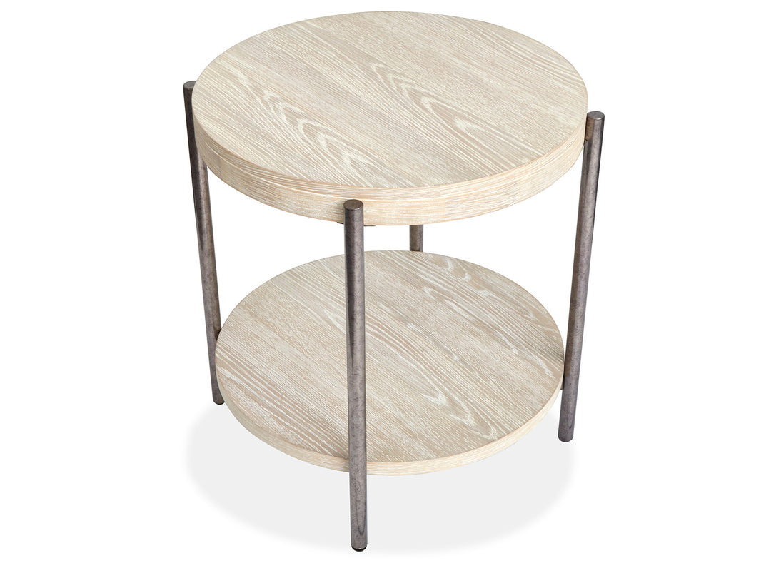 Jennings Edgecomb Grey And Weathered Antique Nickel Round End Table - T5927-05