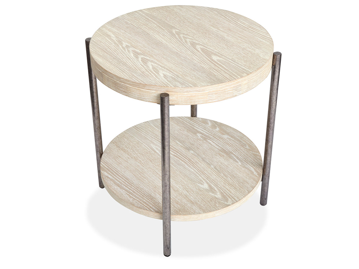 Jennings Edgecomb Grey And Weathered Antique Nickel Round End Table - T5927-05