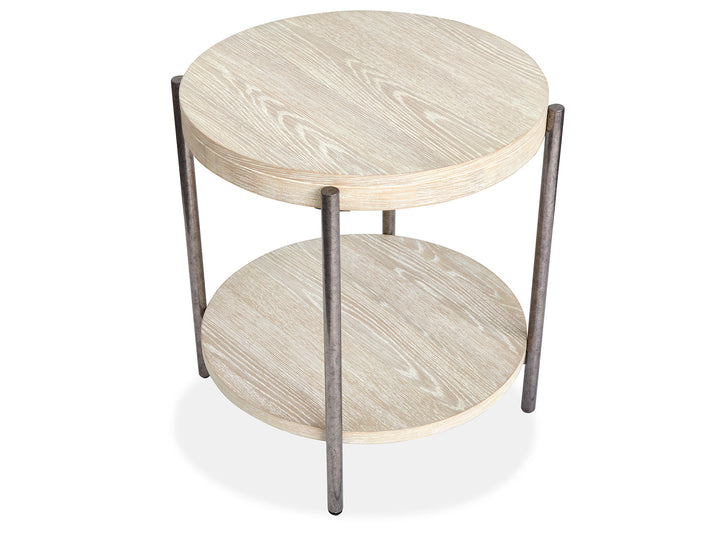 Jennings Edgecomb Grey And Weathered Antique Nickel Round End Table - T5927-05