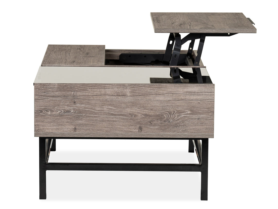 Fenwick Whitetail Brown And Smoke Glass Rectangular Lift Top Cocktail Table - T5962-51