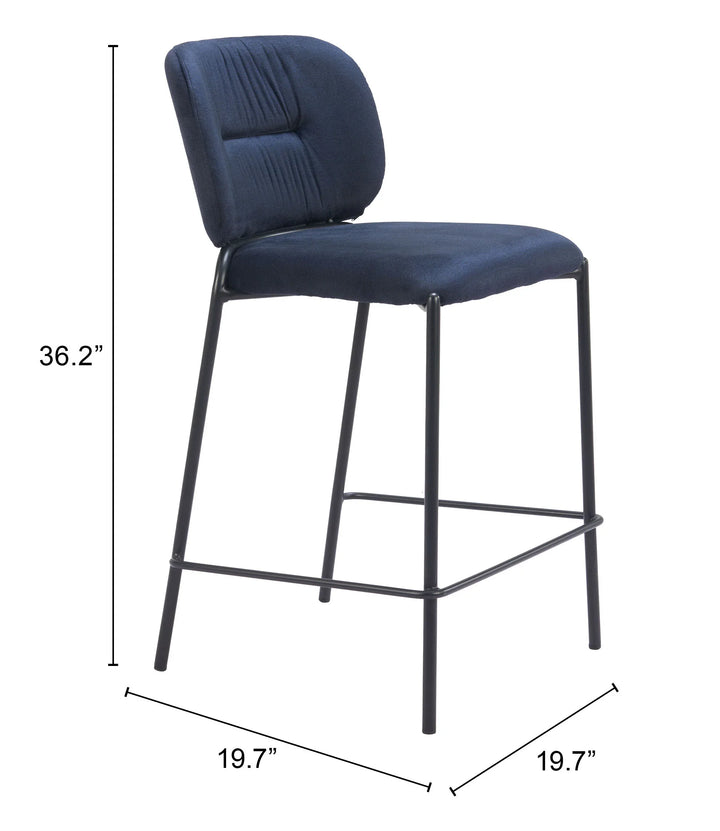 Plat Counter Stool (Set of 2) Blue - AmericanHomeFurniture