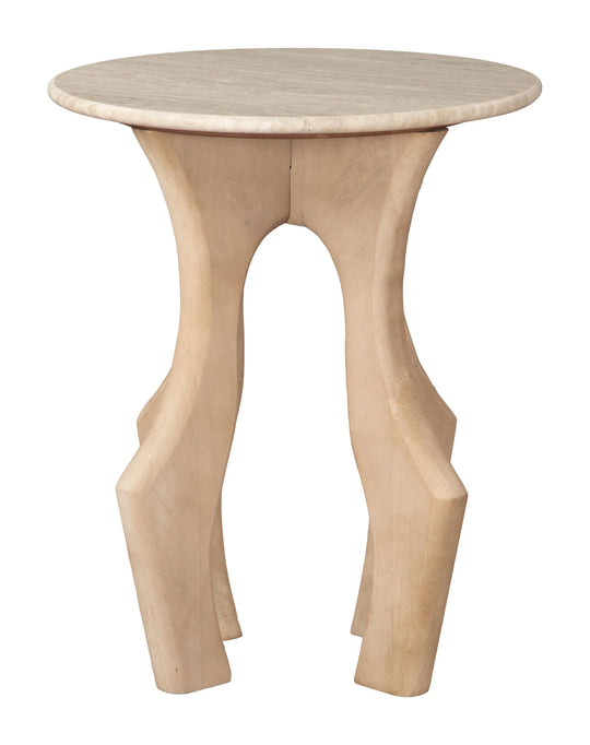 Zuo Eda Side Table White & Natural ACCENT TABLES