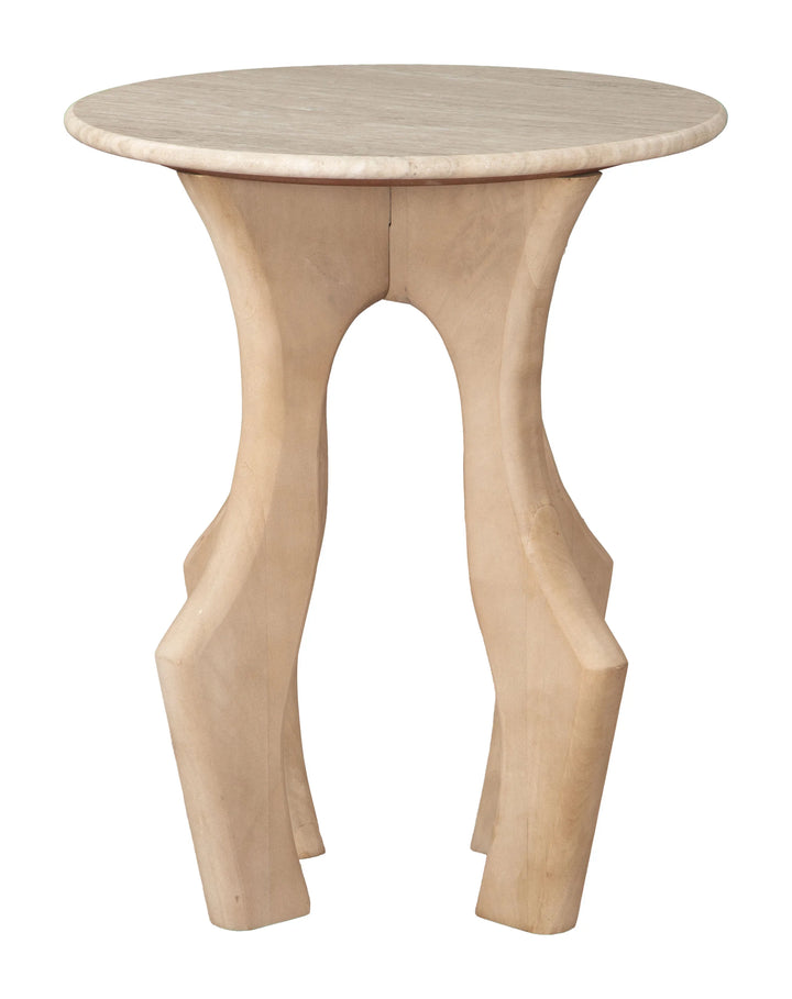 Eda Side Table White & Natural - AmericanHomeFurniture