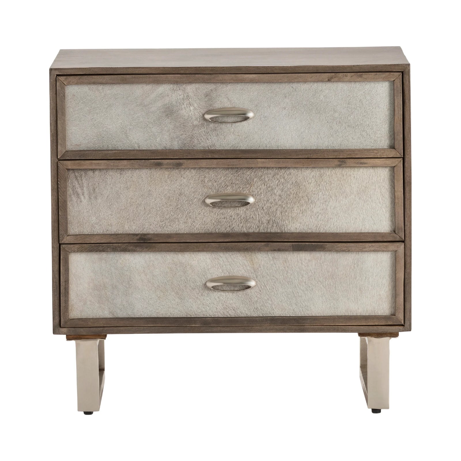 Crestview Collection Three-Drawer Chest With Hair-On-Hide Fronts NIGHTSTANDS