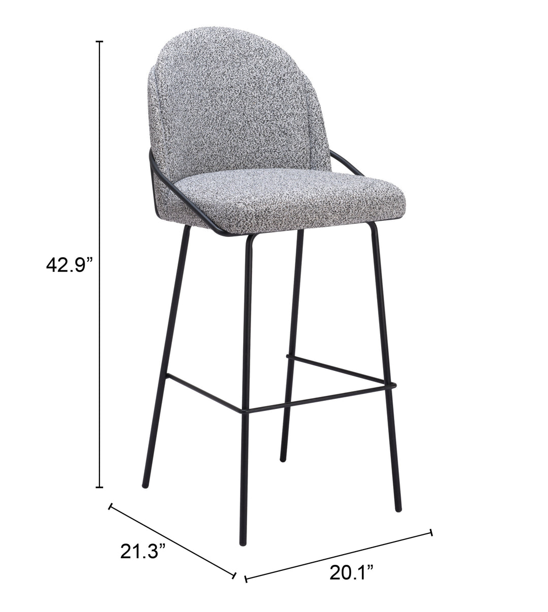 Jambi Barstool (Set of 2) Black & White - 109968