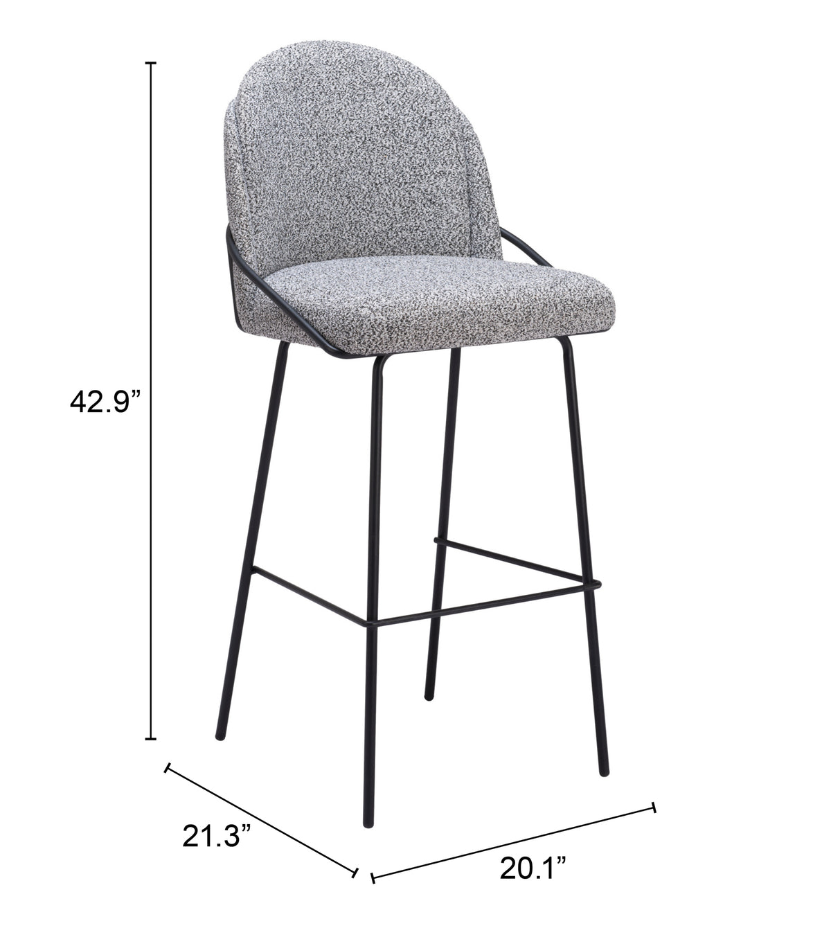 Jambi Barstool (Set of 2) Black & White - 109968