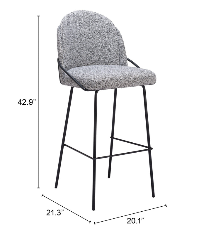 Jambi Barstool (Set of 2) Black & White - 109968