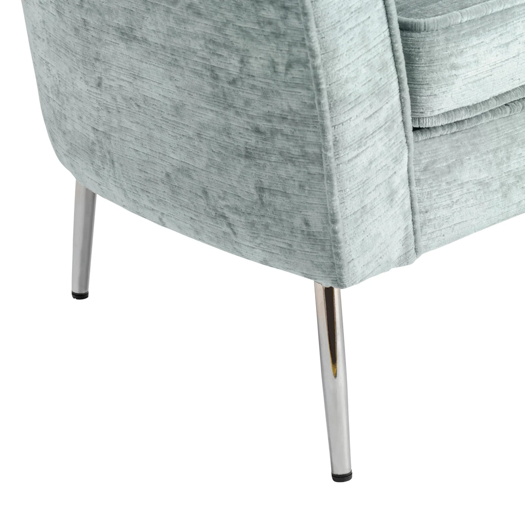 Seafoam Barrel Chair With Chrome Tapered Legs - AmericanHomeFurniture